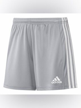 adidas Light Gray Athletic Shorts with White Side Stripes